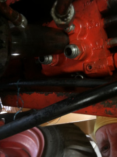 Hydraulic jack holding TCV in place