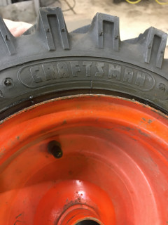 Craftsman tire mounted on Case rims