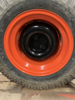 Wheel weights bolted to adapter plates and adapter plates bolted to rims.