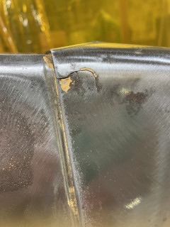 Crack in sheetmetal