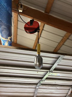 Outlet for drop light and door opener