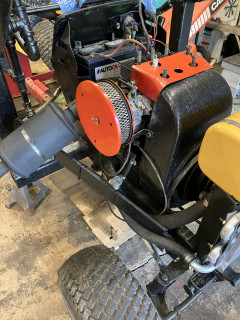 Carburetor and air cleaner assembled