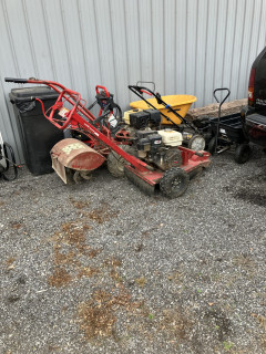 Stump grinder, troybilt tiller, self propelled mower and two power washers.