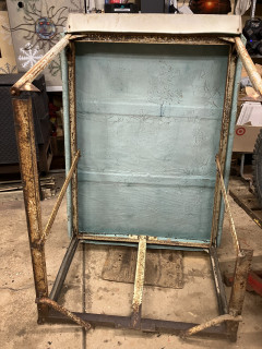 Framework and fiberglass roof