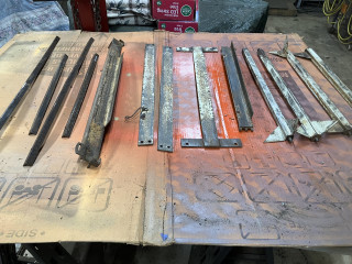 Rust cleaned from parts ready to paint.