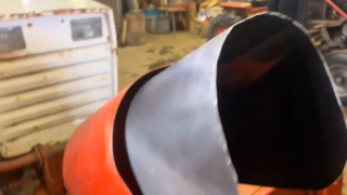 Clear coat on inside of pipe.