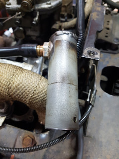 1 1/4" tube with cap welded on and nipple soldered in place