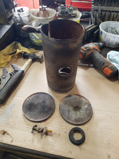 old tank disassembled