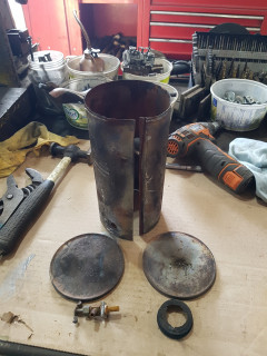 old tank sand blasted and found to be too far gone