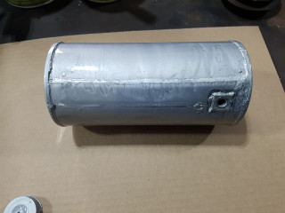 Bottom seam is folded hook lock then soldered