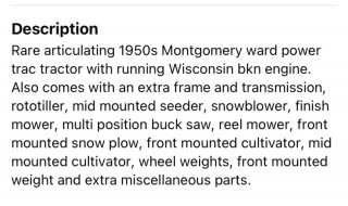 Description for tractor and many attachments