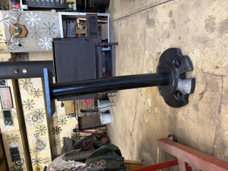 Finished and painted in front of wood furnace to dry.