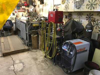 Stick and MIG welding area.