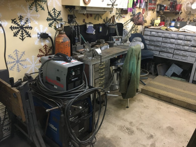 TIG welding area plus small plasma cutter.