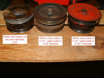 RM series deck spindle comparison. This is Bob MacGregor's photo.