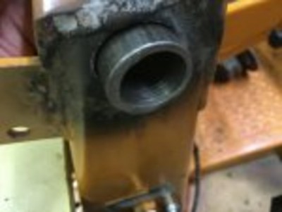 Larger hole using XX pipe in the mast.