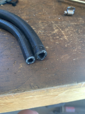 The new fuel injection line is smaller but much stiffer.