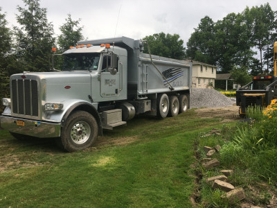 Big tamden dump truck