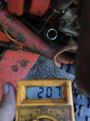 Engine oil temperature.