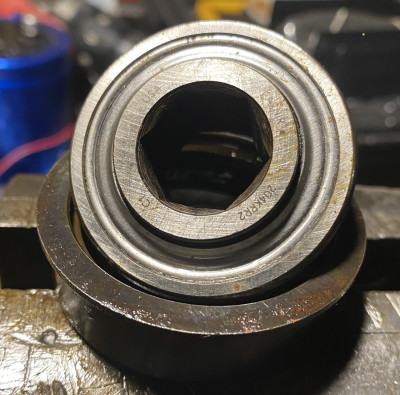 058BDB6D-6027-487E-8414-576666E52321.jpeg (474.8 KiB) Viewed 21921 times The outer race needs to be made larger ID on the lathe, to become a tight fitting sleeve for the new bearing.