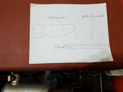 On 1/4" graft paper for reference